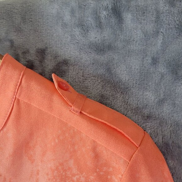 Calvin Klein Womens Medium M Roll Tab Sleeve Snake Print Ombre Top Vibes - Picture 10 of 12